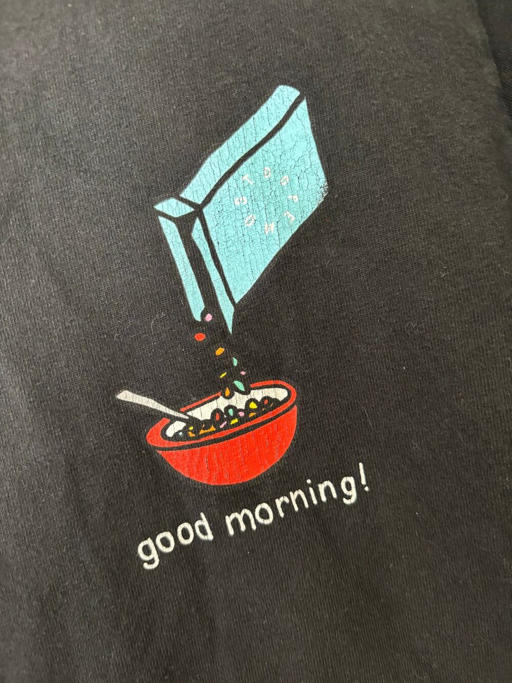 Mac Miller Most Dope Good Morning Cereal Graphic T-Shirt Black Small
